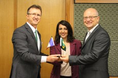 Representantes do consulado foram recebidos na sede da reitoria do IFMS - Foto: Ascom/IFMS