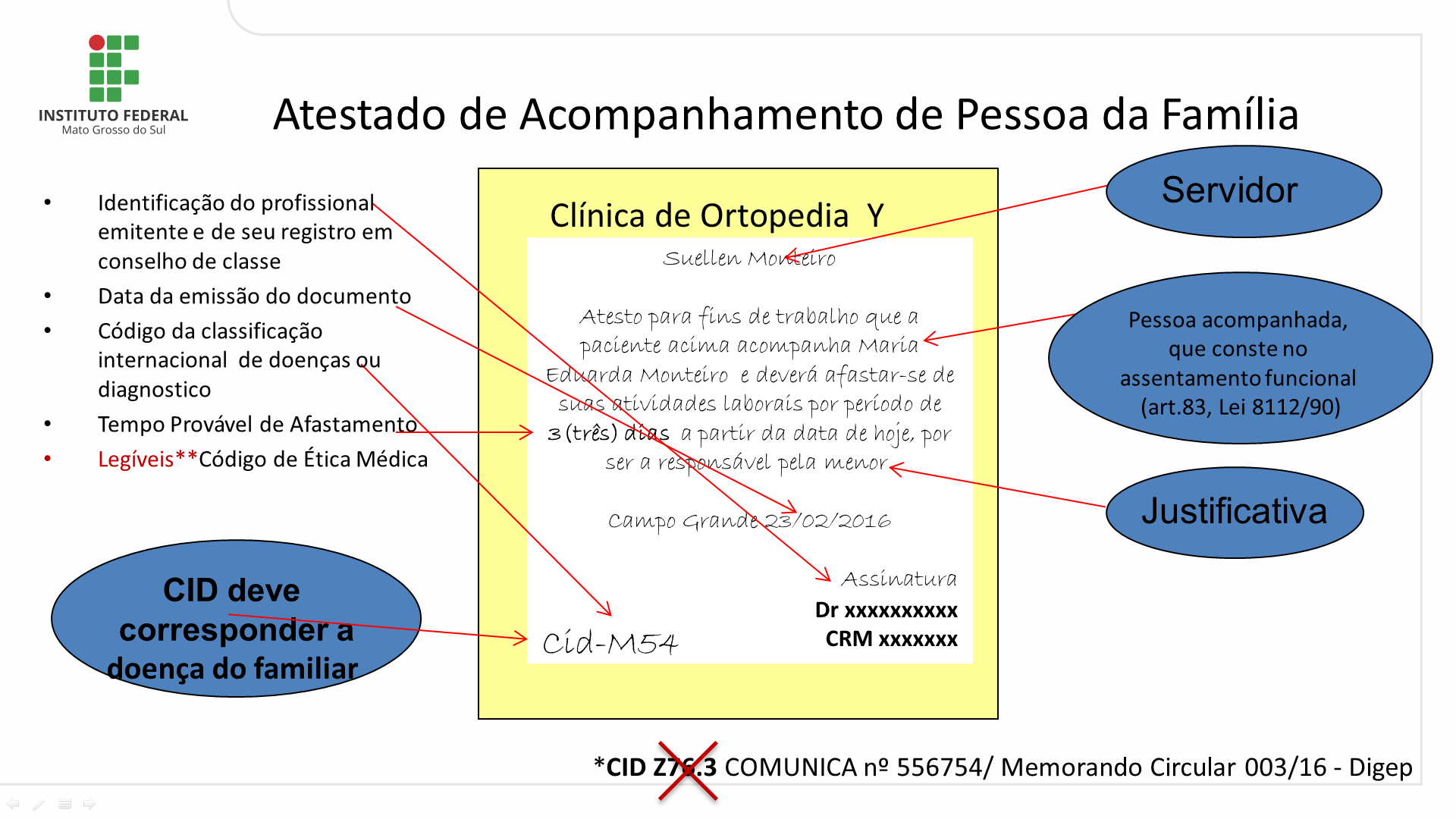 Atestado médico e odontológico de familiar