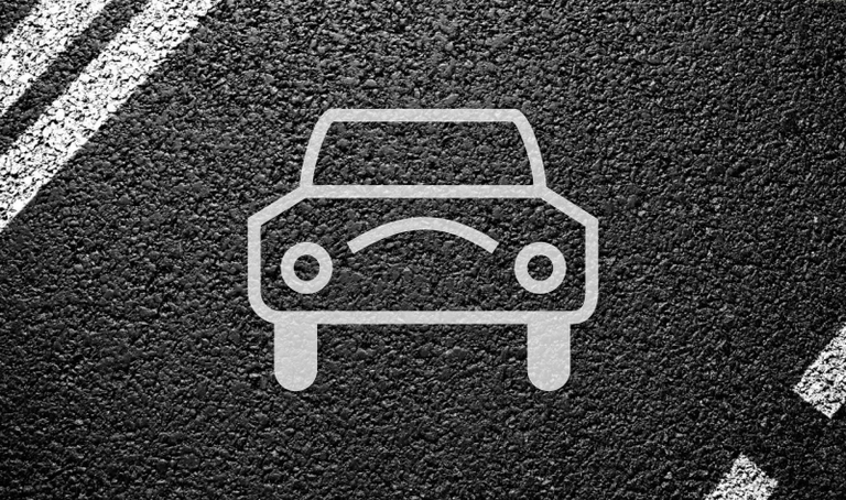 Arte com carro desenhado representando a frota de veículos do IFMS.