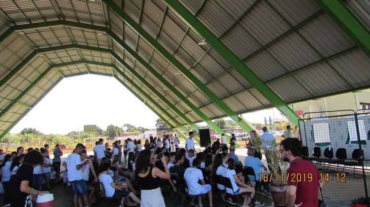 Inauguração da quadra, usina e salas modulares.