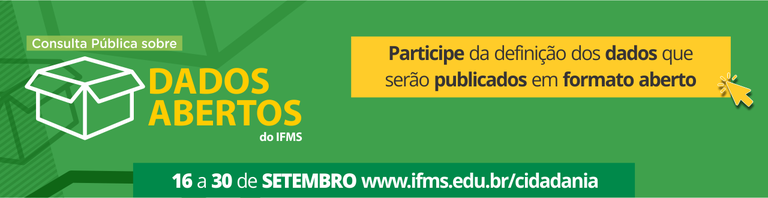 Topo Consulta Pública sobre Dados Abertos do IFMS