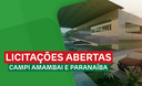 Licitações Abertas - Campi Amambai e Paranaíba